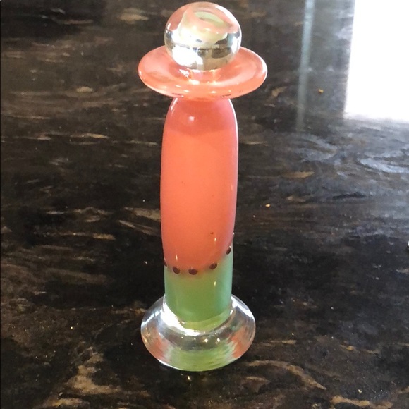 Vintage glass perfume bottle with stopper - Picture 1 of 4